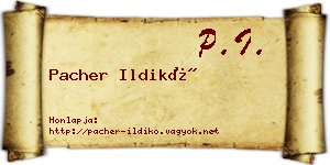 Pacher Ildikó névjegykártya