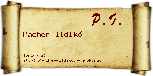 Pacher Ildikó névjegykártya